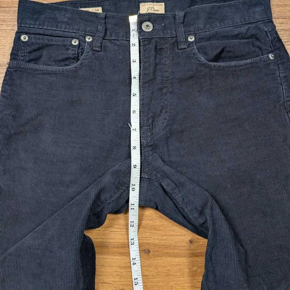 J Crew 250 Skinny Fit Corduroy Pants Mens 30x34(32) Blue Casual Preppy Pockets
